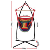 Gardeon Outdoor Hammock Chair with Steel Stand Hanging Hammock Pillow Rainbow